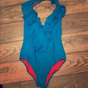 Jessica Simpson One Piece Fringe Bathing Suit